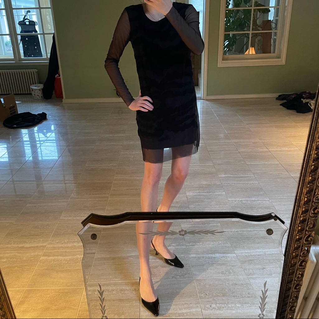Maison Martin Margiela Long Sleeve Mesh Mini Dress